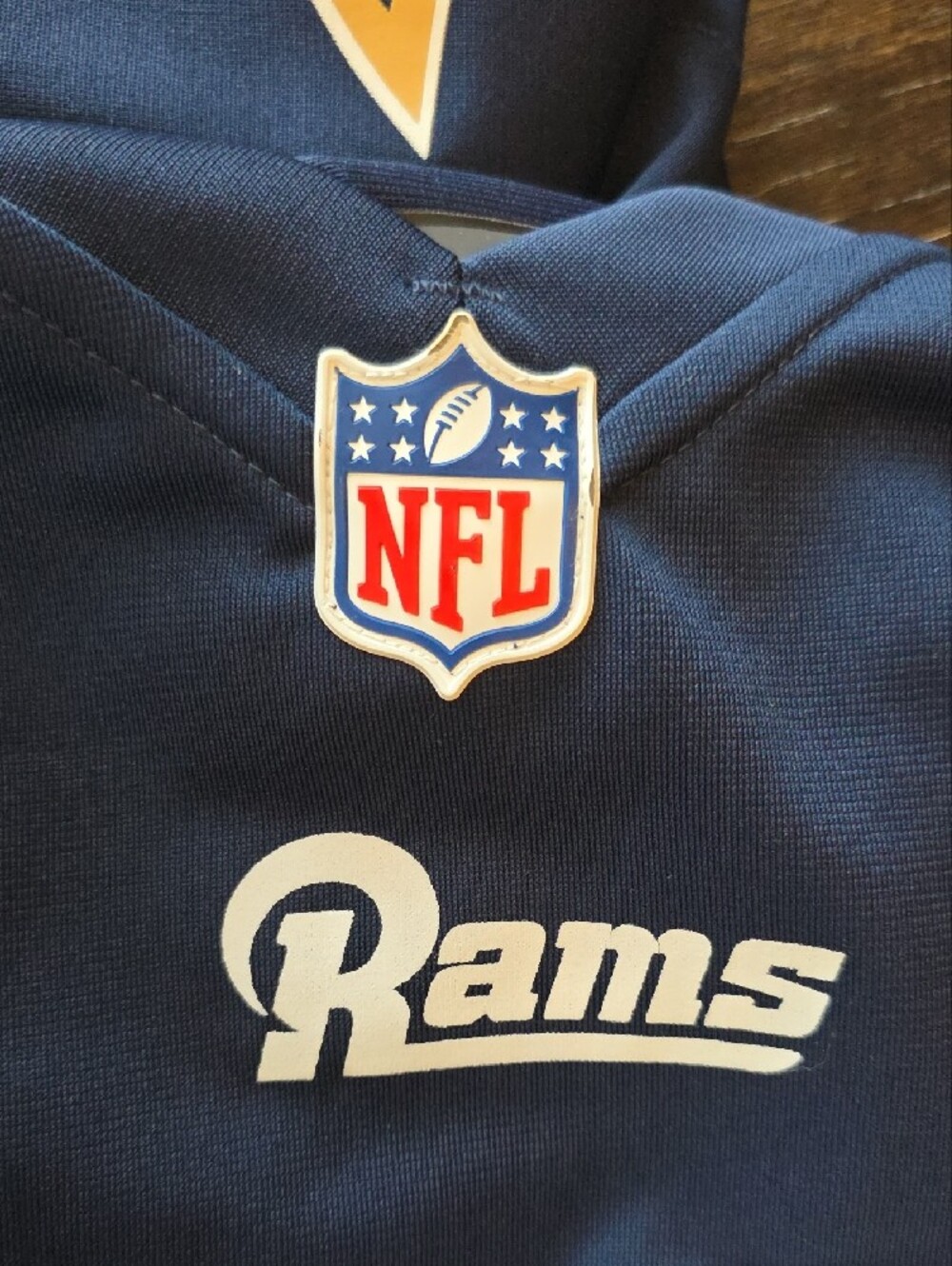 NFL Kids Navy and Gold Rams Football Jersey #77 - Picture 6 of 6